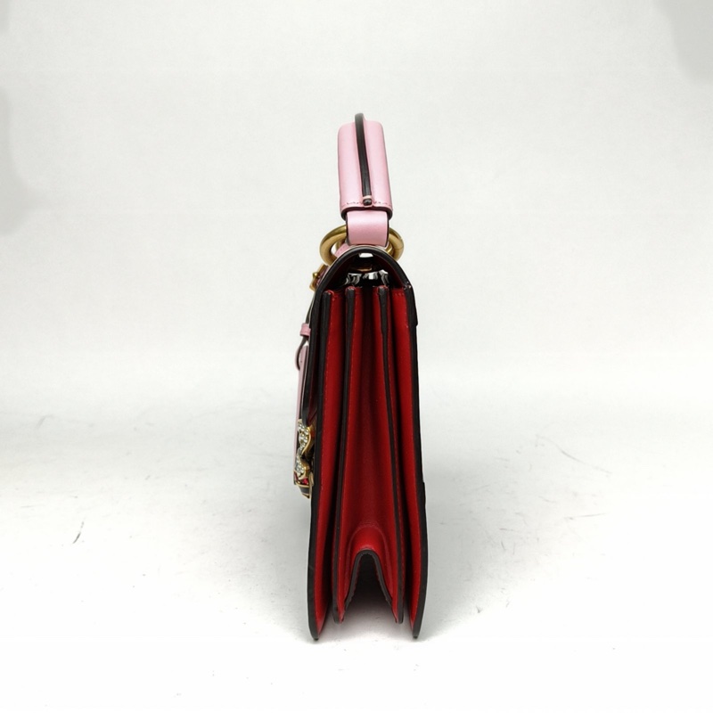 GUCCI 瑪格麗特皇后蜜蜂手提斜挎包小號拼色牛皮金扣-1