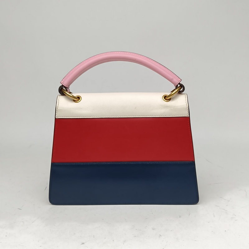 GUCCI 瑪格麗特皇后蜜蜂手提斜挎包小號拼色牛皮金扣-2