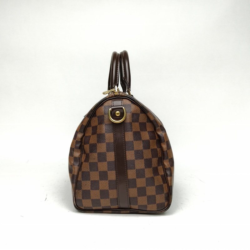 LOUIS VUITTON Speedy30配肩帶棕色棋盤格PVC2012-1
