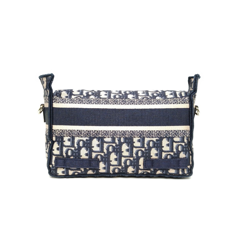DIOR Diorcamp郵差信使包小號23藍色帆布金扣2022-2