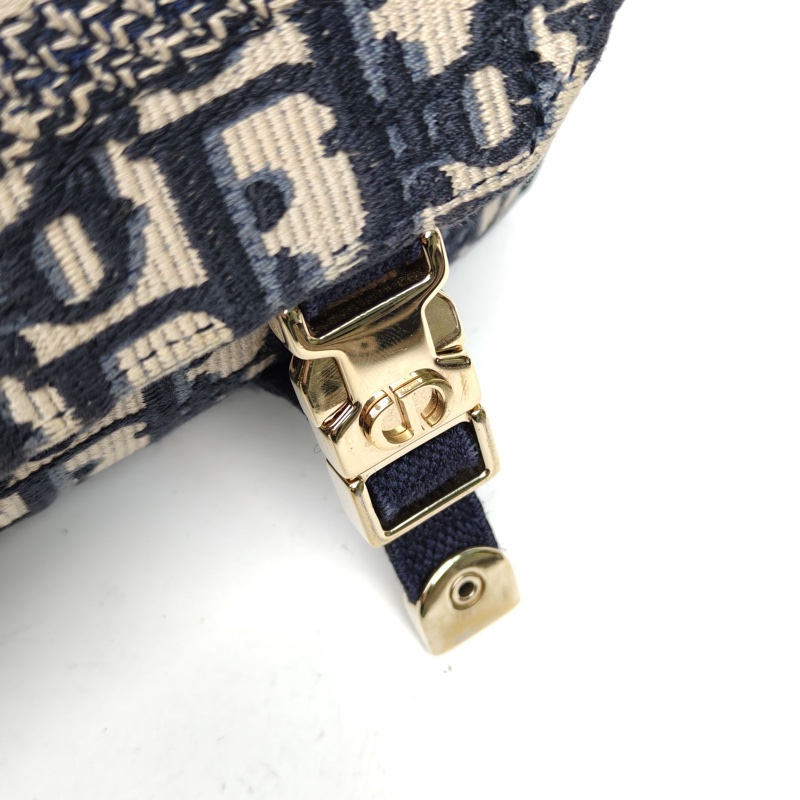 DIOR Diorcamp郵差信使包小號23藍色帆布金扣2022-4