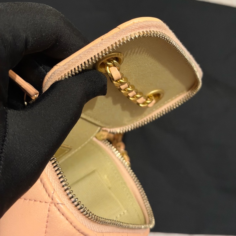 【96新 ✨ 全網最低價!】Chanel 香奈兒 裸粉色 羊皮 金球 小盒子 化妝盒 (大全套可送禮❗️)-14