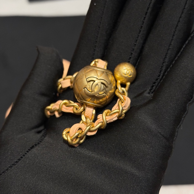 【96新 ✨ 全網最低價!】Chanel 香奈兒 裸粉色 羊皮 金球 小盒子 化妝盒 (大全套可送禮❗️)-25