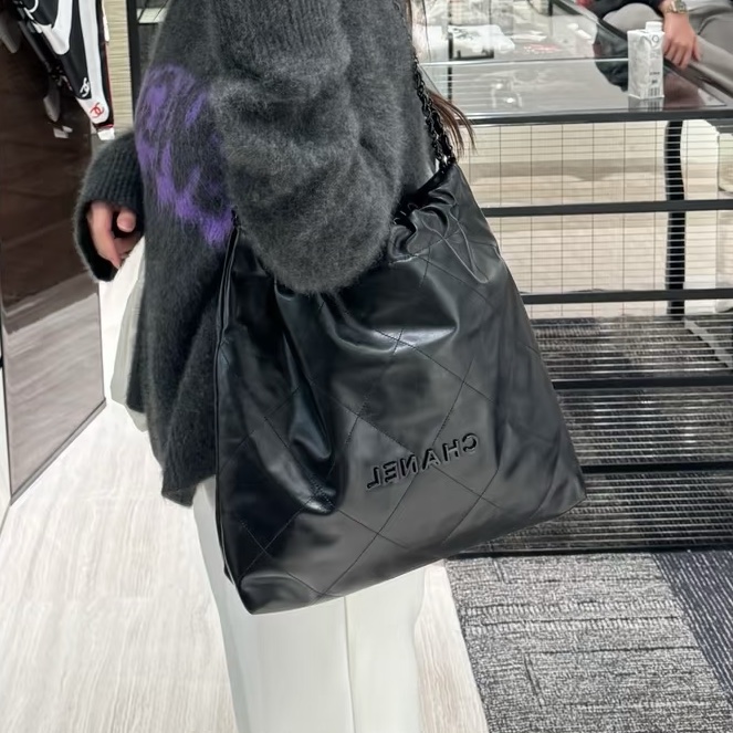 CHANEL香奈兒22bag SoBlack小號 芯片款 24年閒置-4