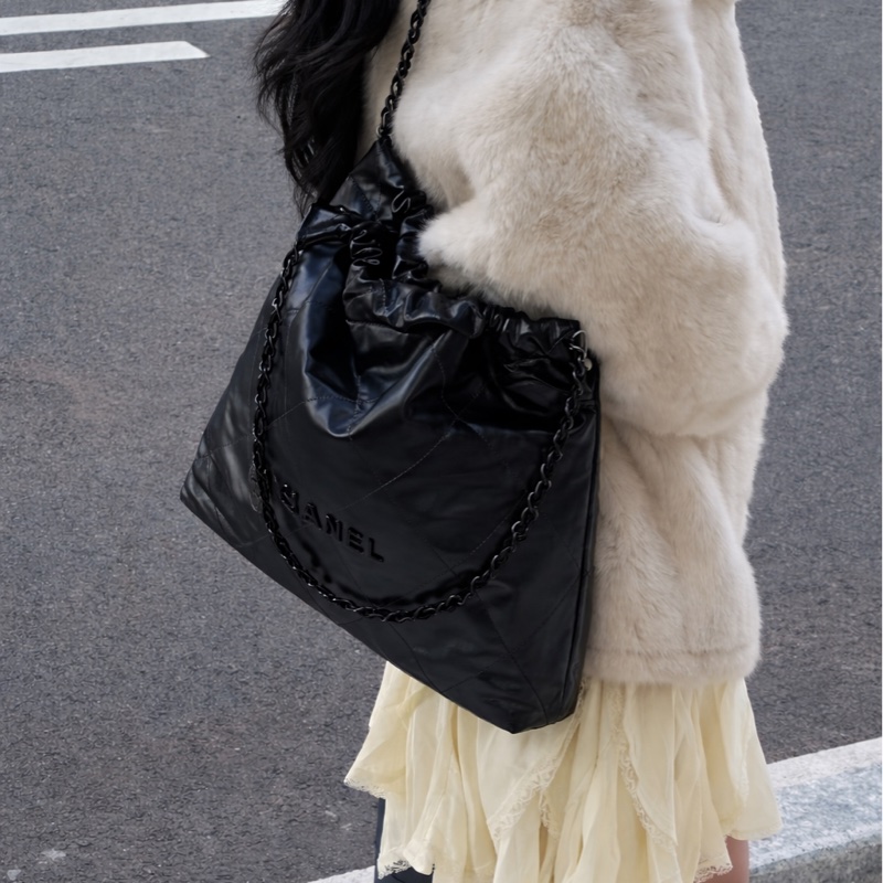 CHANEL香奈兒22bag SoBlack小號 芯片款 24年閒置-6