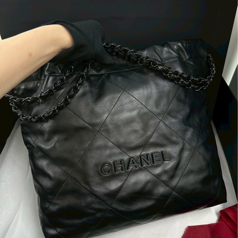 CHANEL香奈兒22bag SoBlack小號 芯片款 24年閒置-8
