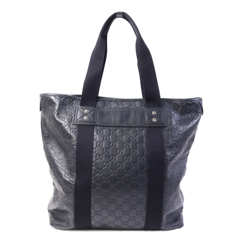 GUCCI 牛皮皮革Tote Bag銀扣手挽袋-1