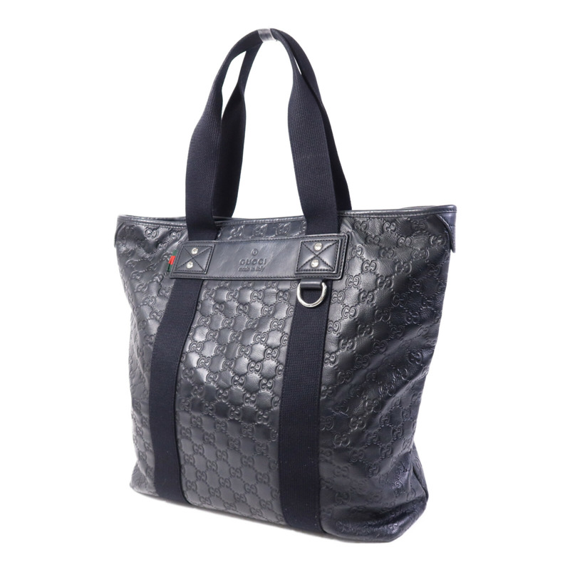 GUCCI 牛皮皮革Tote Bag銀扣手挽袋-2