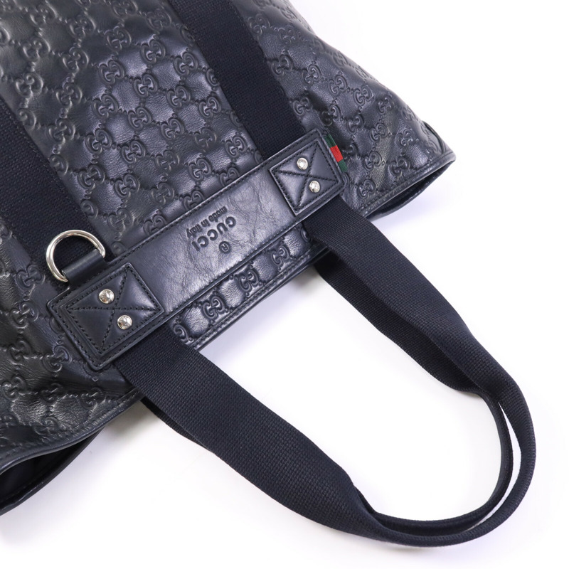 GUCCI 牛皮皮革Tote Bag銀扣手挽袋-8