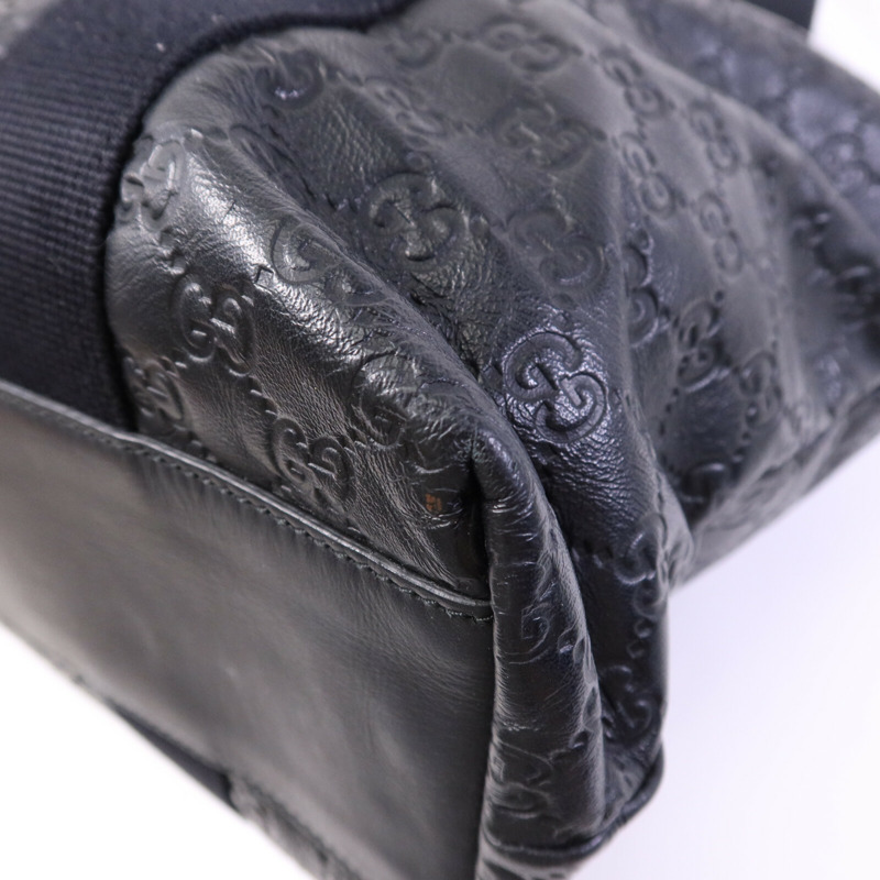 GUCCI 牛皮皮革Tote Bag銀扣手挽袋-9