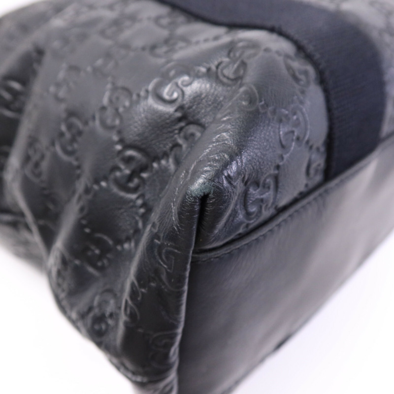 GUCCI 牛皮皮革Tote Bag銀扣手挽袋-10