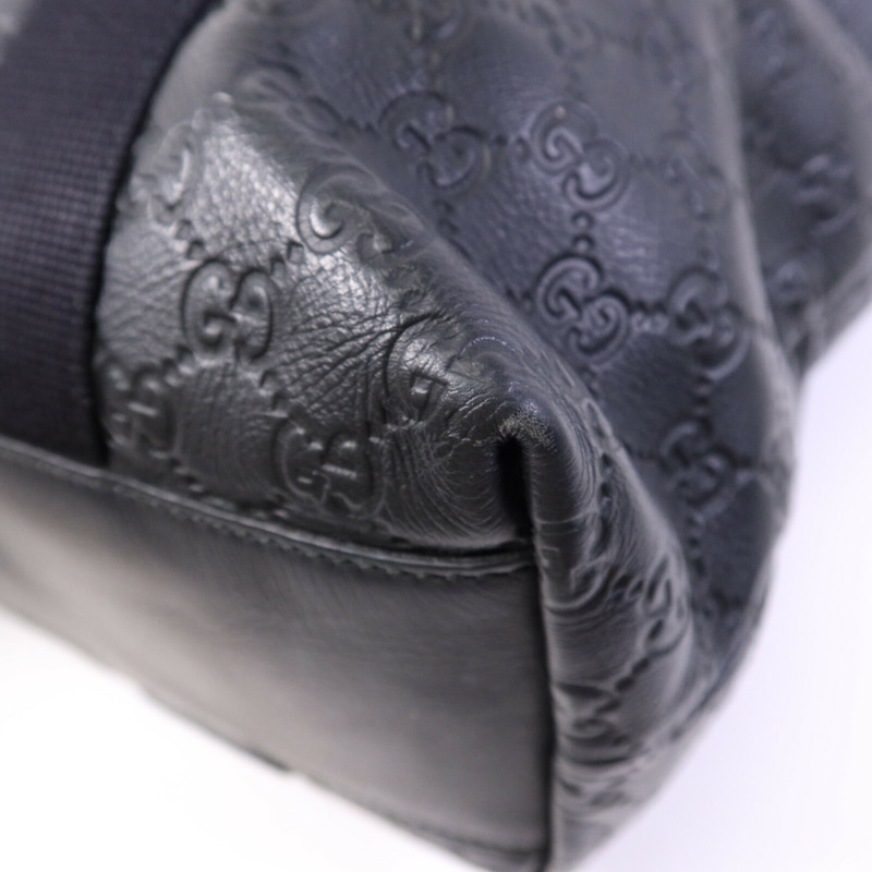 GUCCI 牛皮皮革Tote Bag銀扣手挽袋-11