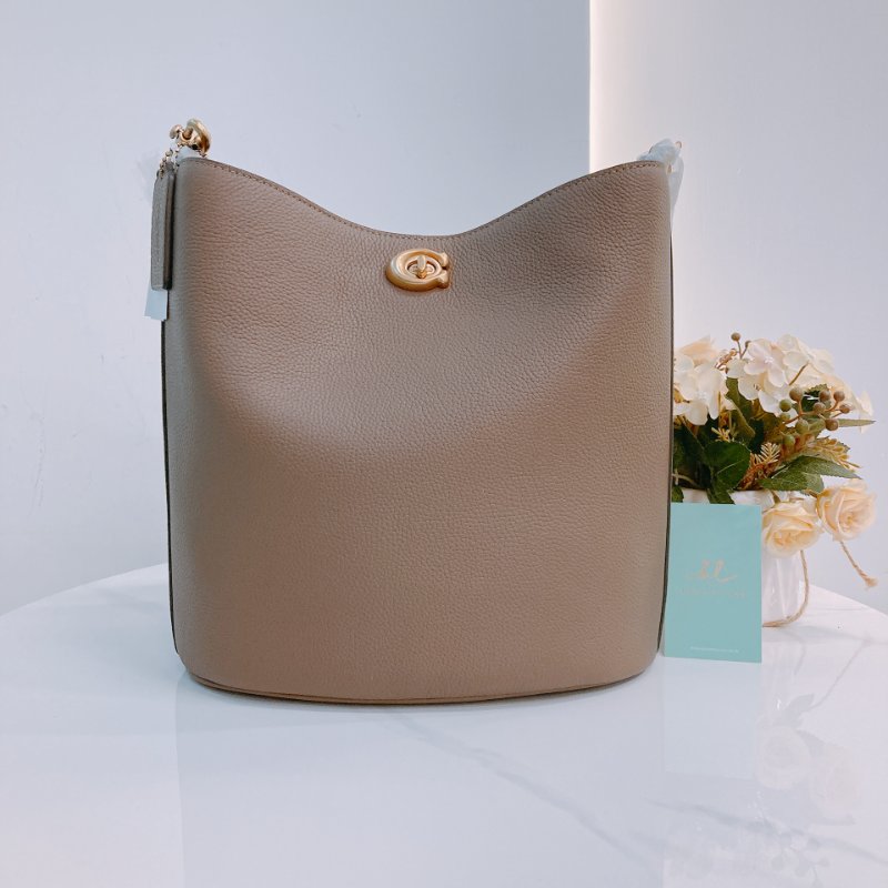 MS0650 Coach 蔻馳兩用水桶包包 Willow Calfskin Brown-0