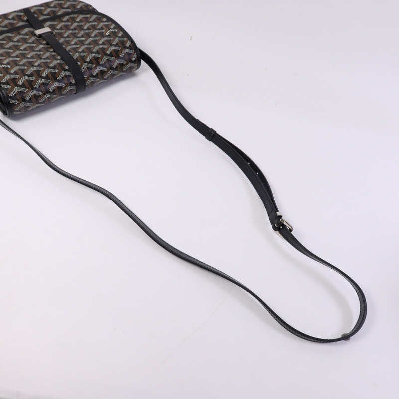 GOYARD 塗層帆布Belvedere PM銀扣肩背袋-8