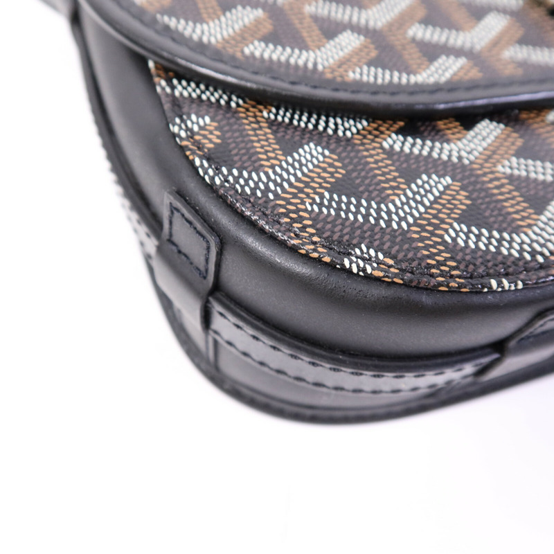 GOYARD 塗層帆布Belvedere PM銀扣肩背袋-10