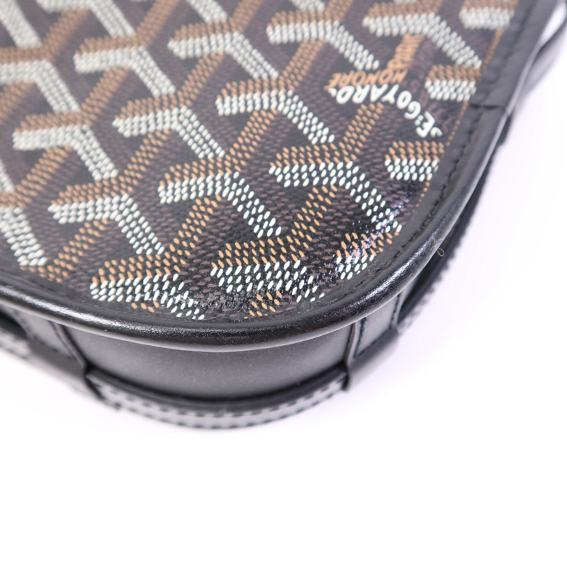 GOYARD 塗層帆布Belvedere PM銀扣肩背袋-11