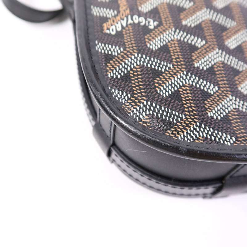 GOYARD 塗層帆布Belvedere PM銀扣肩背袋-12