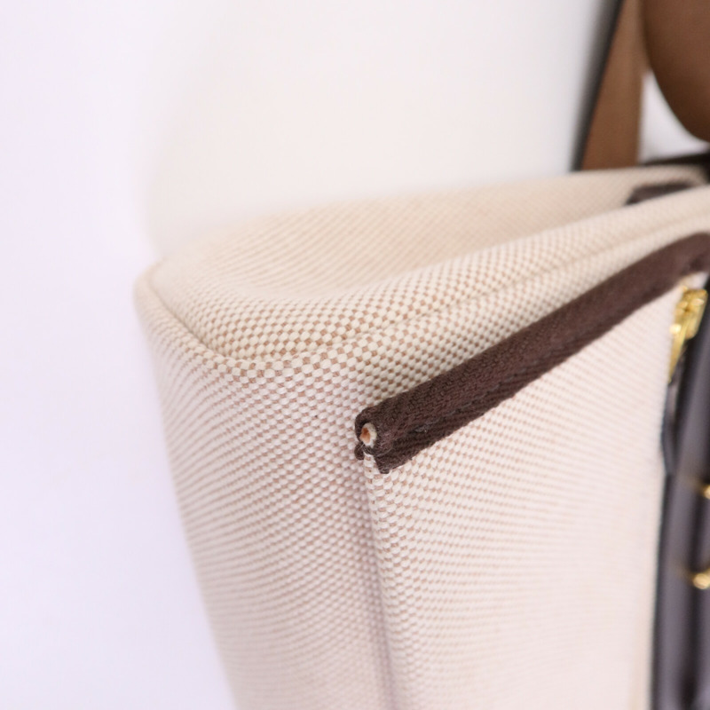 HERMES 帆布/Hunter皮革Mini Herbag金扣肩背袋Chocolat-13