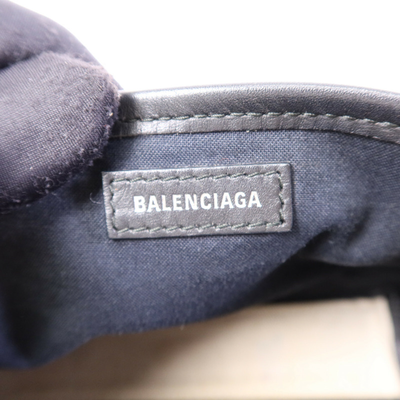BALENCIAGA 帆布/牛皮皮革Tote Bag銀扣手挽肩背兩用袋-5