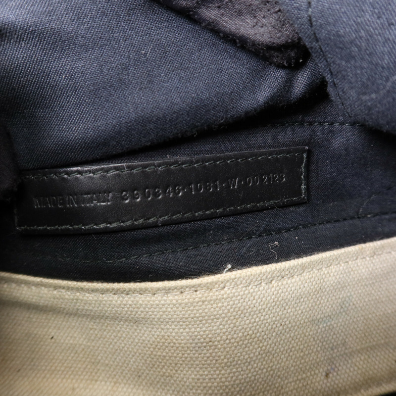 BALENCIAGA 帆布/牛皮皮革Tote Bag銀扣手挽肩背兩用袋-7