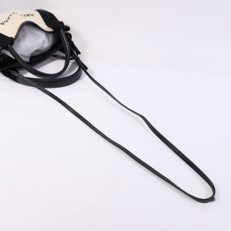 BALENCIAGA 帆布/牛皮皮革Tote Bag銀扣手挽肩背兩用袋-8