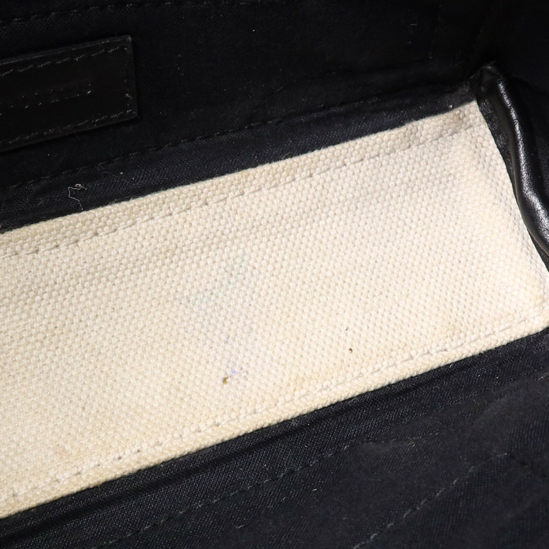 BALENCIAGA 帆布/牛皮皮革Tote Bag銀扣手挽肩背兩用袋-14