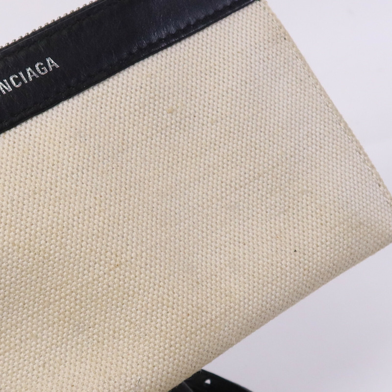 BALENCIAGA 帆布/牛皮皮革Tote Bag銀扣手挽肩背兩用袋-19