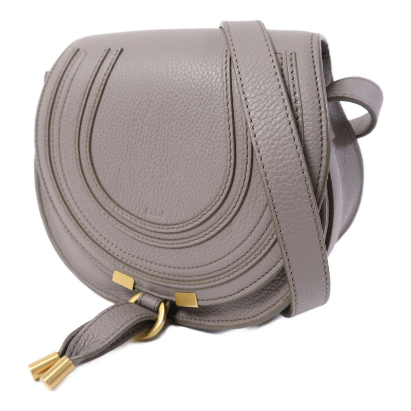 Chloe 牛皮皮革Marcie Small Saddle金扣肩背袋-2