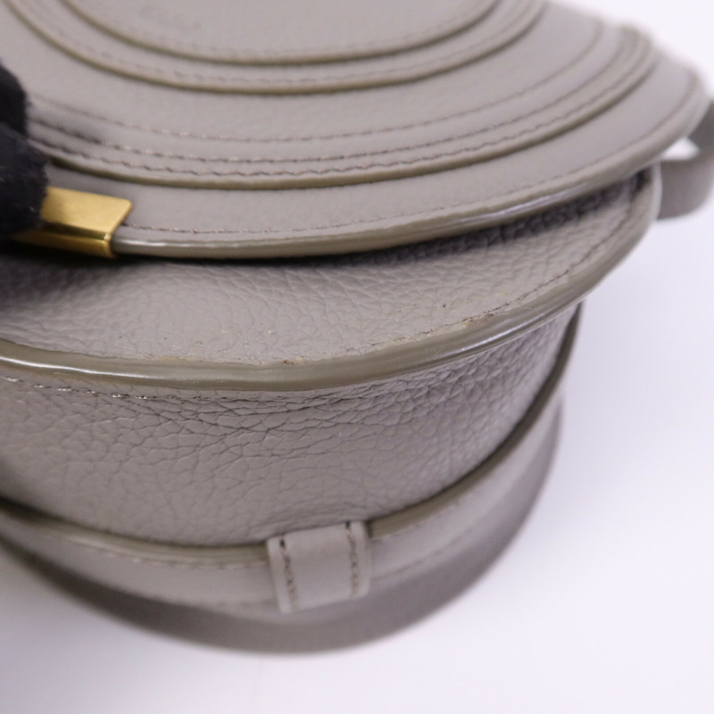 Chloe 牛皮皮革Marcie Small Saddle金扣肩背袋-10