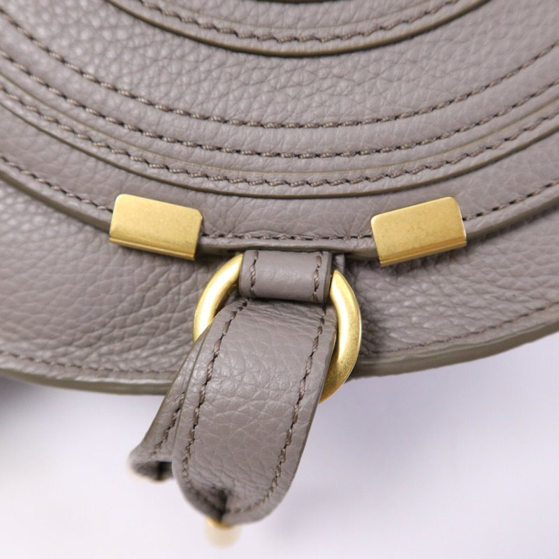 Chloe 牛皮皮革Marcie Small Saddle金扣肩背袋-14