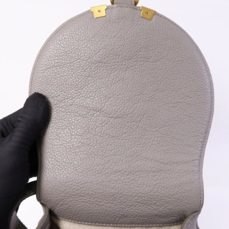 Chloe 牛皮皮革Marcie Small Saddle金扣肩背袋-15