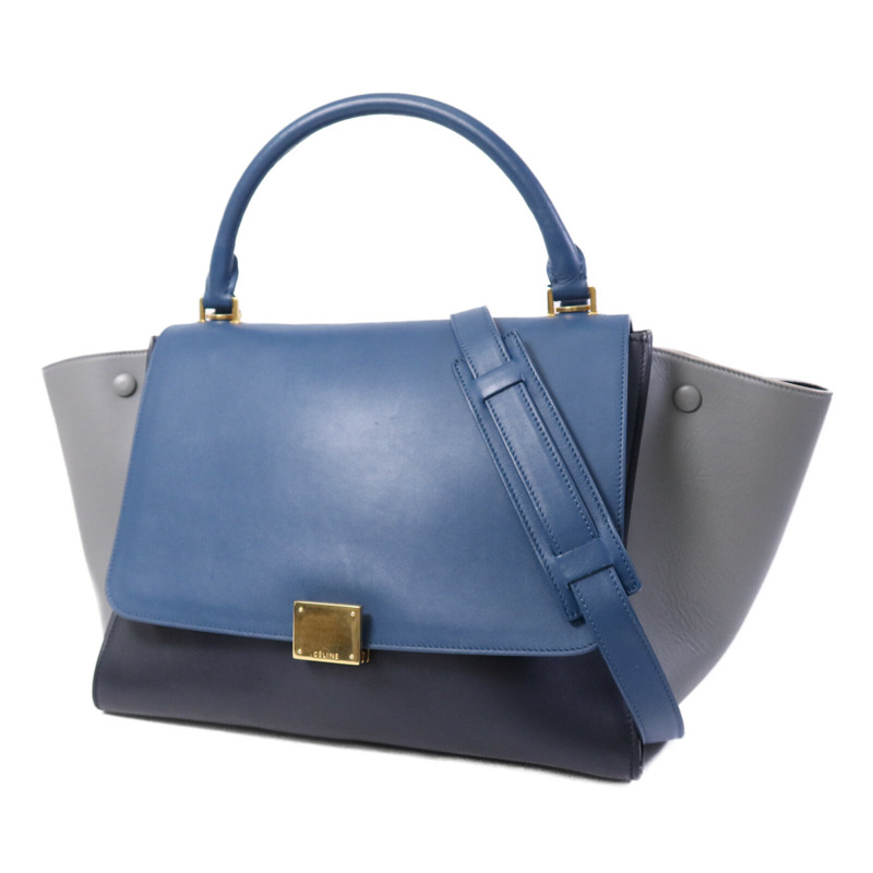 CELINE 牛皮皮革Trapeze金扣手挽肩背兩用袋-2