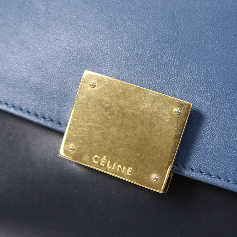 CELINE 牛皮皮革Trapeze金扣手挽肩背兩用袋-6