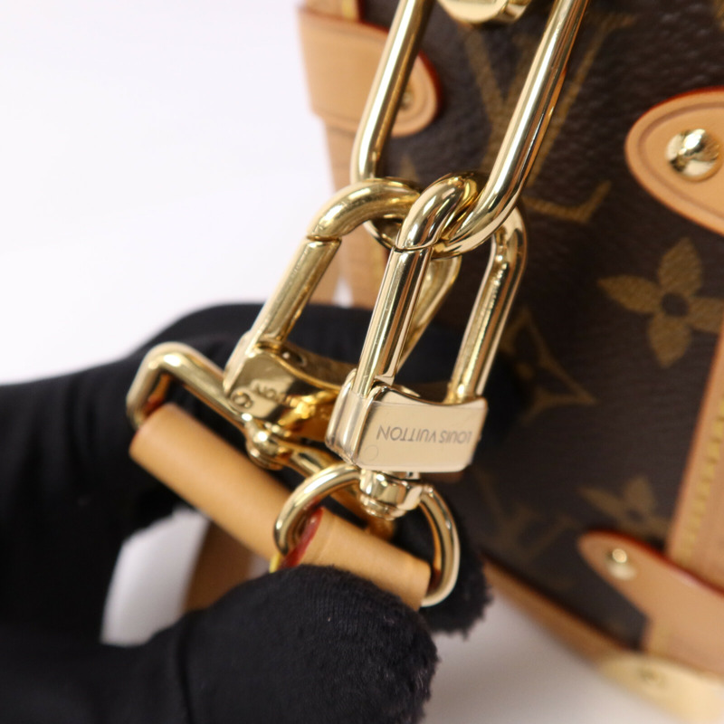 LOUIS VUITTON Monogram Side Trunk MM金扣手挽肩背兩用袋-7