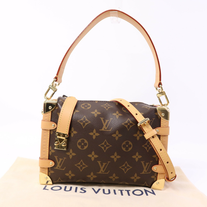 LOUIS VUITTON Monogram Side Trunk MM金扣手挽肩背兩用袋-9