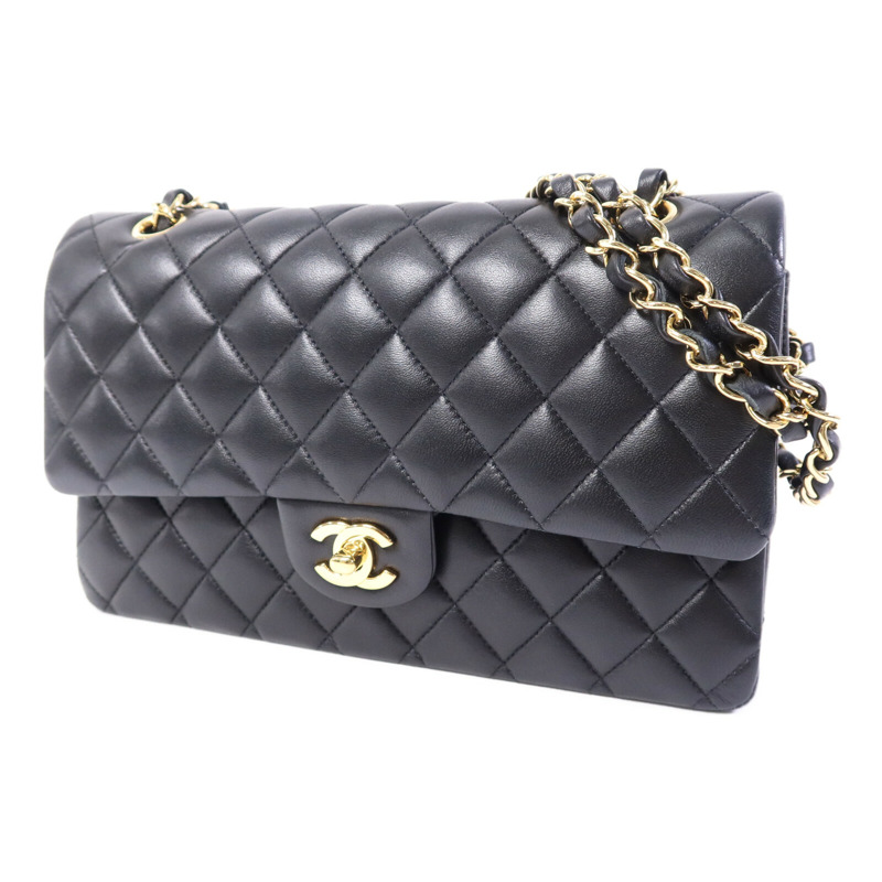 CHANEL 羊皮皮革Classic 25金扣鏈帶肩背袋-2