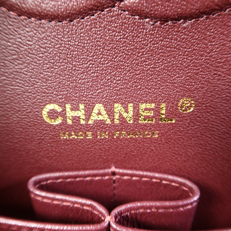 CHANEL 羊皮皮革Classic 25金扣鏈帶肩背袋-5