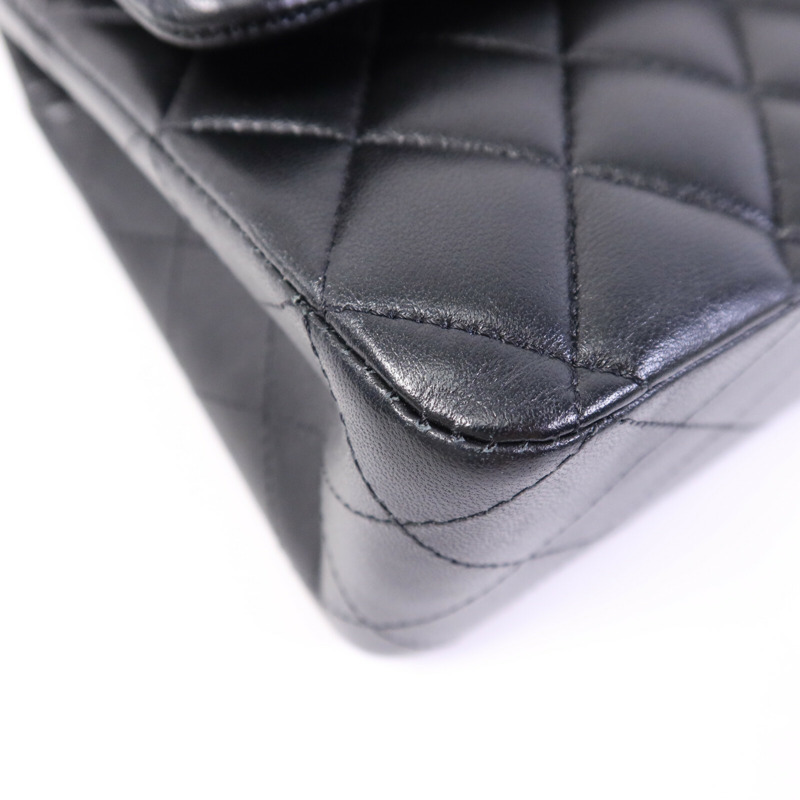 CHANEL 羊皮皮革Classic 25金扣鏈帶肩背袋-11