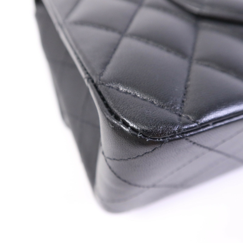 CHANEL 羊皮皮革Classic 25金扣鏈帶肩背袋-13