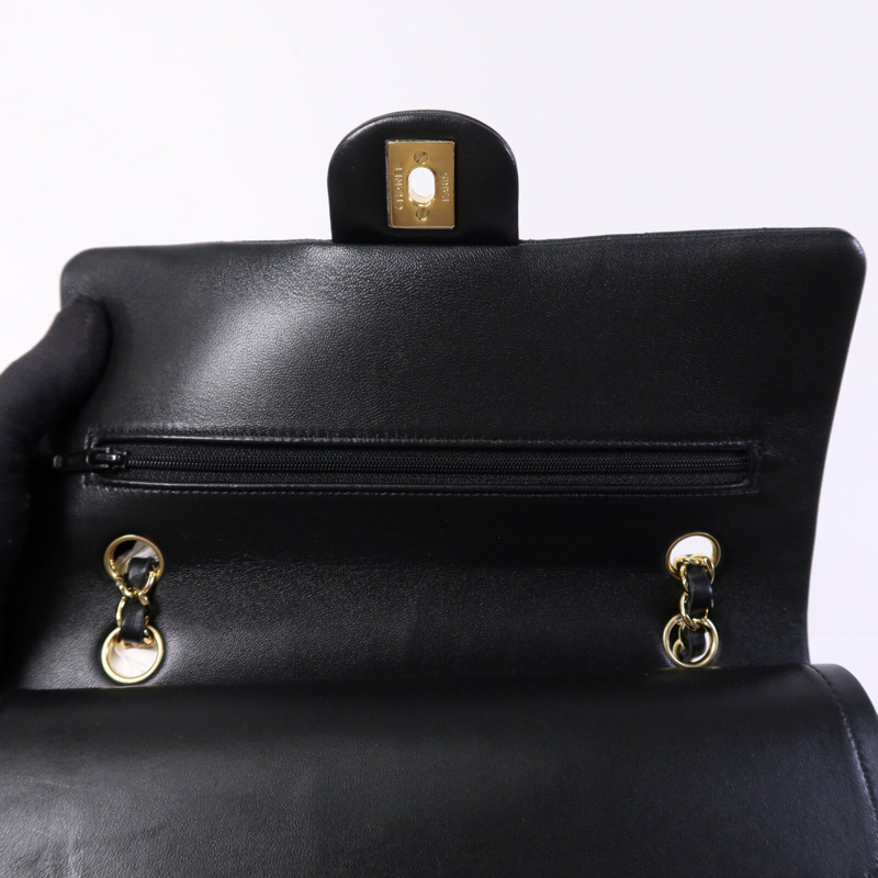 CHANEL 羊皮皮革Classic 25金扣鏈帶肩背袋-14