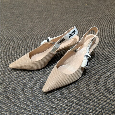 莉亞精品♡Dior 粉膚貓跟鞋 尺碼36.5 近新閒置