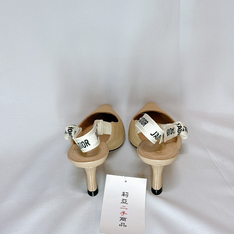 莉亞精品♡Dior 粉膚貓跟鞋 尺碼36.5 近新閒置-2