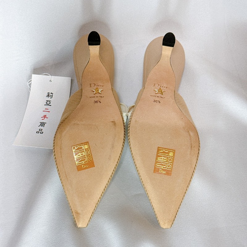 莉亞精品♡Dior 粉膚貓跟鞋 尺碼36.5 近新閒置-6