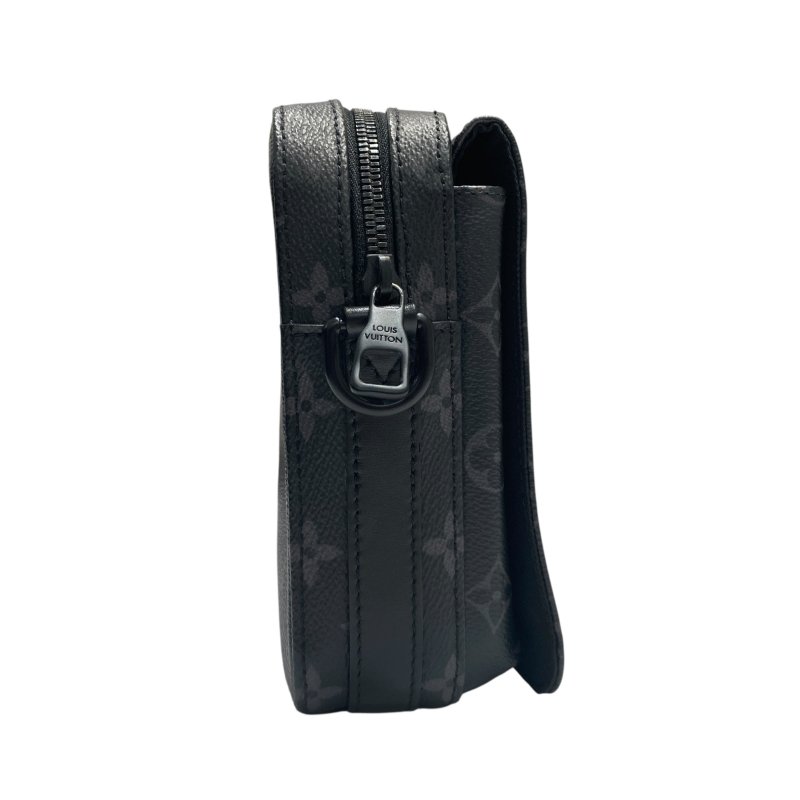 LOUIS VUITTON 路易威登 M45585 MONOGRAM ECLIPSE STEAMER MESSENGER 側背包 PVC帆布 老花 黑色-4