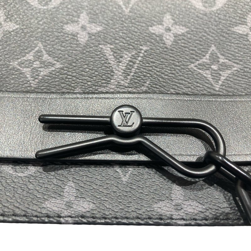 LOUIS VUITTON 路易威登 M45585 MONOGRAM ECLIPSE STEAMER MESSENGER 側背包 PVC帆布 老花 黑色-16