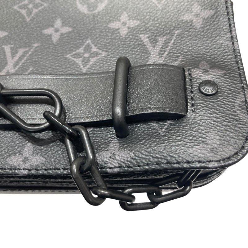 LOUIS VUITTON 路易威登 M45585 MONOGRAM ECLIPSE STEAMER MESSENGER 側背包 PVC帆布 老花 黑色-17
