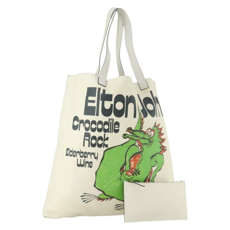 【日本直送】GUCCI Elton John 聯名系列手袋 白色皮革 512982 正品 YKZ744A-0