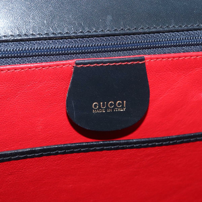 【日本直送】GUCCI 竹節手提包 皮革 黑色 金色 000 1781 0633 正品 BAZ077A-19