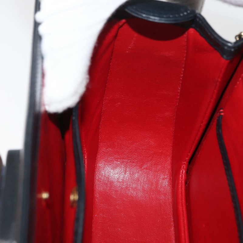 【日本直送】GUCCI 竹節手提包 皮革 黑色 金色 000 1781 0633 正品 BAZ077A-21