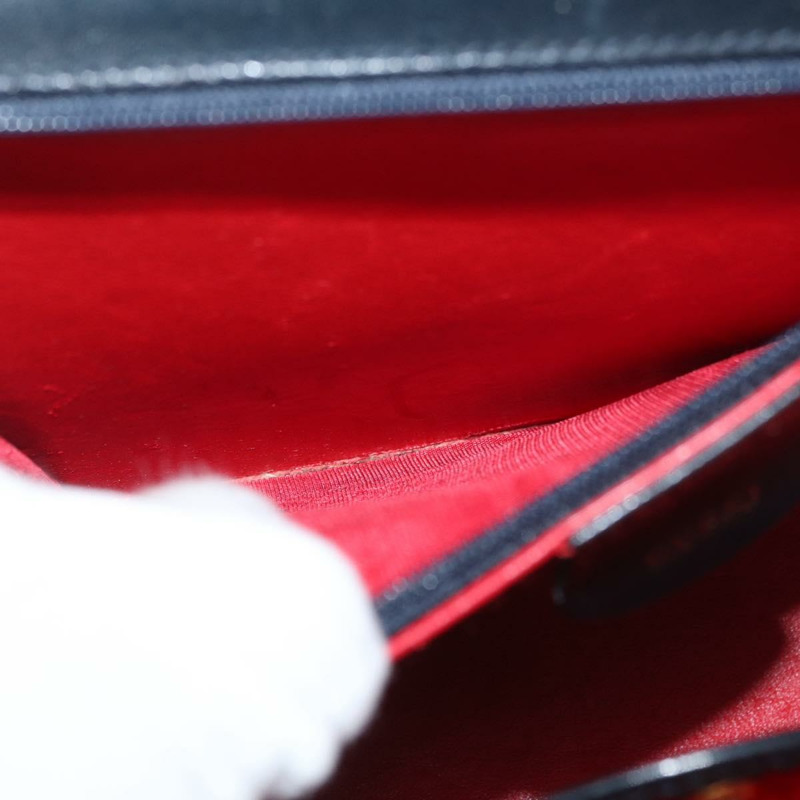 【日本直送】GUCCI 竹節手提包 皮革 黑色 金色 000 1781 0633 正品 BAZ077A-23